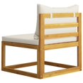 thumbnail image 3 of vidaXL Sectional Middle Sofa & Cream White Cushion Solid Acacia Wood, 3 of 4