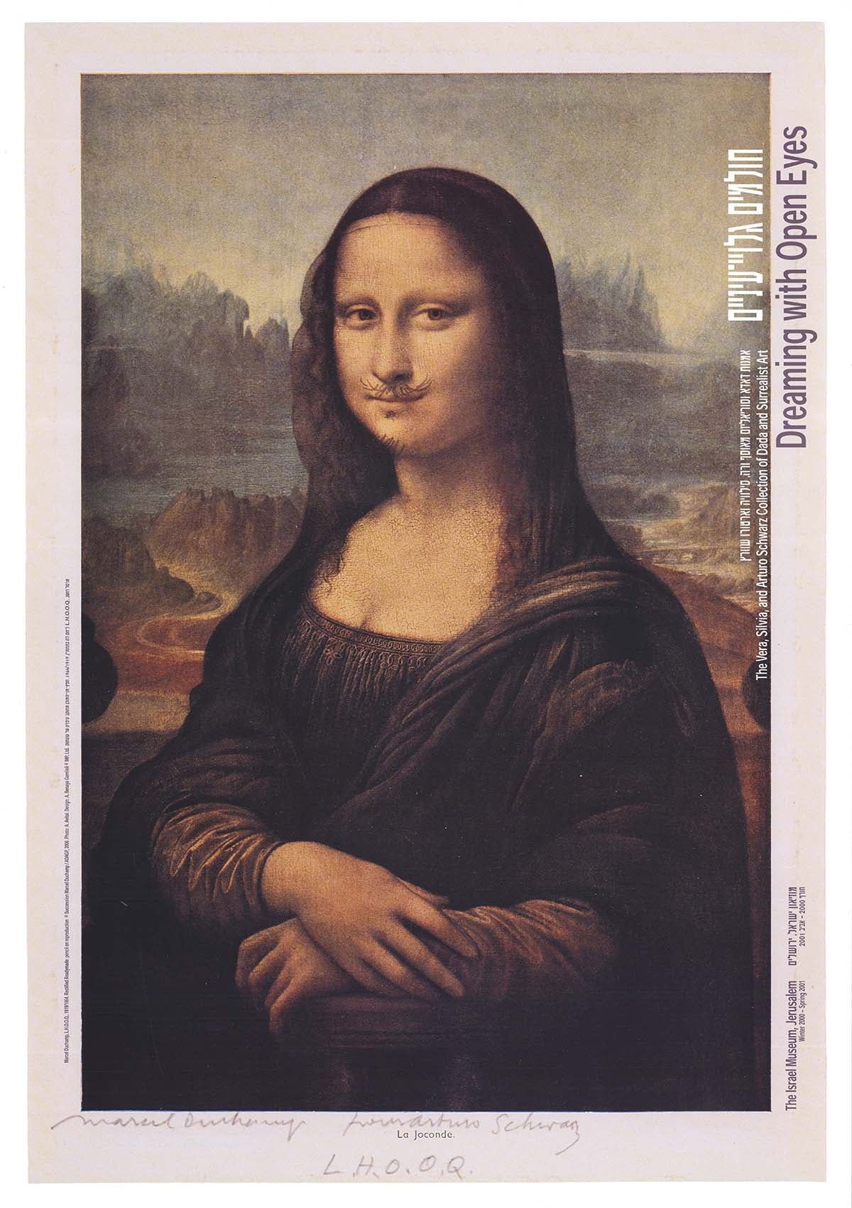 MARCEL DUCHAMP L.H.O.O.Q. (Mona Lisa) 26.75" x 18.75" Poster 2000
