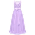 thumbnail image 3 of MSemis Kids Girls Long Dresses Flower Lace Pageant Party Wedding Bridesmaid Formal Dance Evening Gowns, 3 of 6