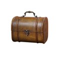 thumbnail image 3 of Milageto Trinket Box Hinged Treasure Chest Ornament Case Wooden Jewelry Box Organizer Brown, 3 of 8