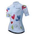 thumbnail image 5 of Camiseta de ciclismo para mujer, camiseta de ciclismo de montaña, ropa de montar, blusa de ciclista femenina de verano, ropa de ciclismo de carreras para mujer, color negro y rojo, 5 of 5