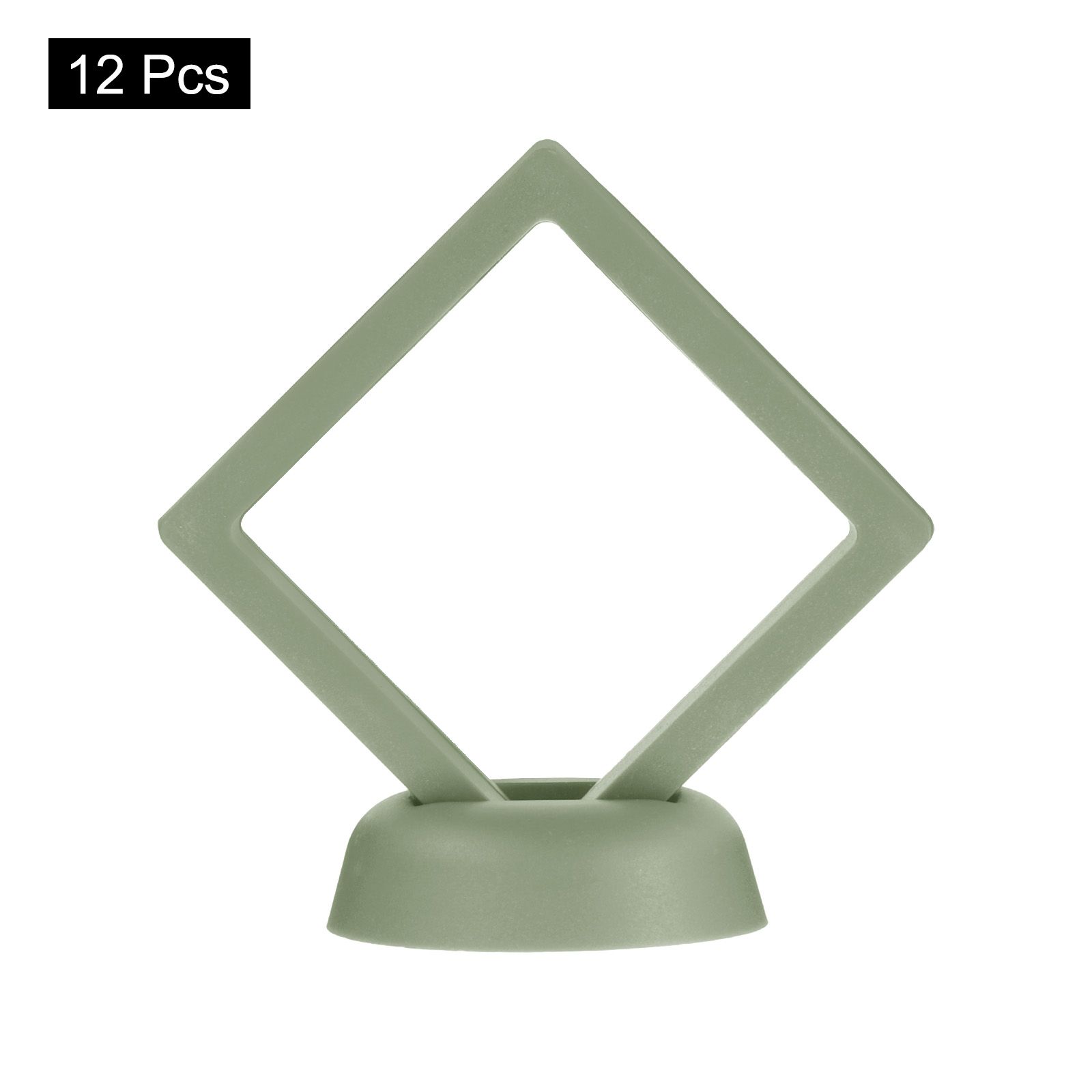 Unique Bargains 12Pcs Transparent Display Case for Jewelry 2.76" x 2.76" x 0.8" Green