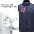 thumbnail image 5 of REORIAFEE Heating Vest Electric Heated Warm Unisex with 9 Heating Zones Heated Coat without Power Bank USB Rechargeable Washable Heated Jacket Outdoor Casual Waistcoat Blue M, 5 of 5