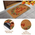 thumbnail image 2 of Holly Rug Merry Christmas Doormat Outdoor Entrance Christmas Rug for Outdoor Welcome Mats for Front Door, Brown Indoor Christmas Mat Non Slip Doormat Indoor or Outdoor for Home Decor, 30 X 17 Inch, 2 of 6