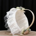 thumbnail image 6 of MOUDUO Home Essentials Wedding Bride Flower Girl Basket Silk Rose Silk Cloth Flower Basket Married Sprinkled Flower Basket Wedding Supplies Home Ornament （White）, 6 of 6