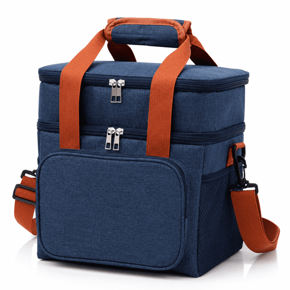 Insulated Lunch Bag for Men & Women - 12.5L Large Leakproof Lunch Box for Work,School,Picnics - Reusable Durable Cooler Tote with Cute Design,Keeps Food Fresh & Cold (Blue)