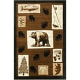 thumbnail image 2 of Handcraft Rugs Cabin Rug  Lodge, Cabin Nature and Animals Area Rug  Modern Geometric Design Cabin Area Rug  Abstract, Chocolate/BeigeBear/Footprint/Trees/Fishing Equipment 5x7 feet, 2 of 7