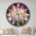 thumbnail image 2 of Designart 'Blue Lupin Flowers on Blue Background' Traditional wall clock, 2 of 6
