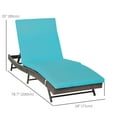 thumbnail image 3 of Outsunny Chaise Longue d'Extérieur en Rotin avec Dossier Réglable Turquoise, 3 of 10