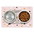 thumbnail image 1 of Unicorn Party Pet Mat for Food and Water, Hand Drawn Lettering with Pale Pink Dots and Stars Background, Non-Slip Rubber Mat for Dogs and Cats, 18" X 12", by Ambesonne, 1 of 2
