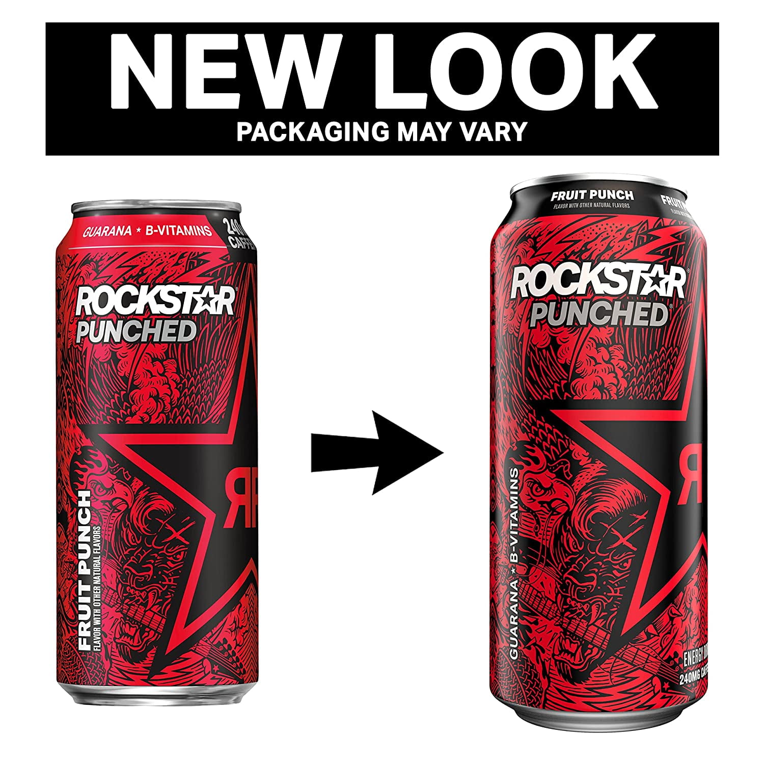  Rockstar Punched Energy Drink, Fruit Punch, 16oz Cans (12  Pack) (Packaging May Vary) : Grocery & Gourmet Food