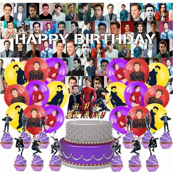 Tom Holland Latex Balloons Party Supplies Decor Banner Backdrop Kit Birthday Decorations