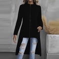thumbnail image 2 of Edvintorg Women Jacket Full Zip Hooded Long Split Coat Lightweight Long Sleeve Casual Tunic Outerwear with Pocket Womens Clothing Black S, 2 of 8