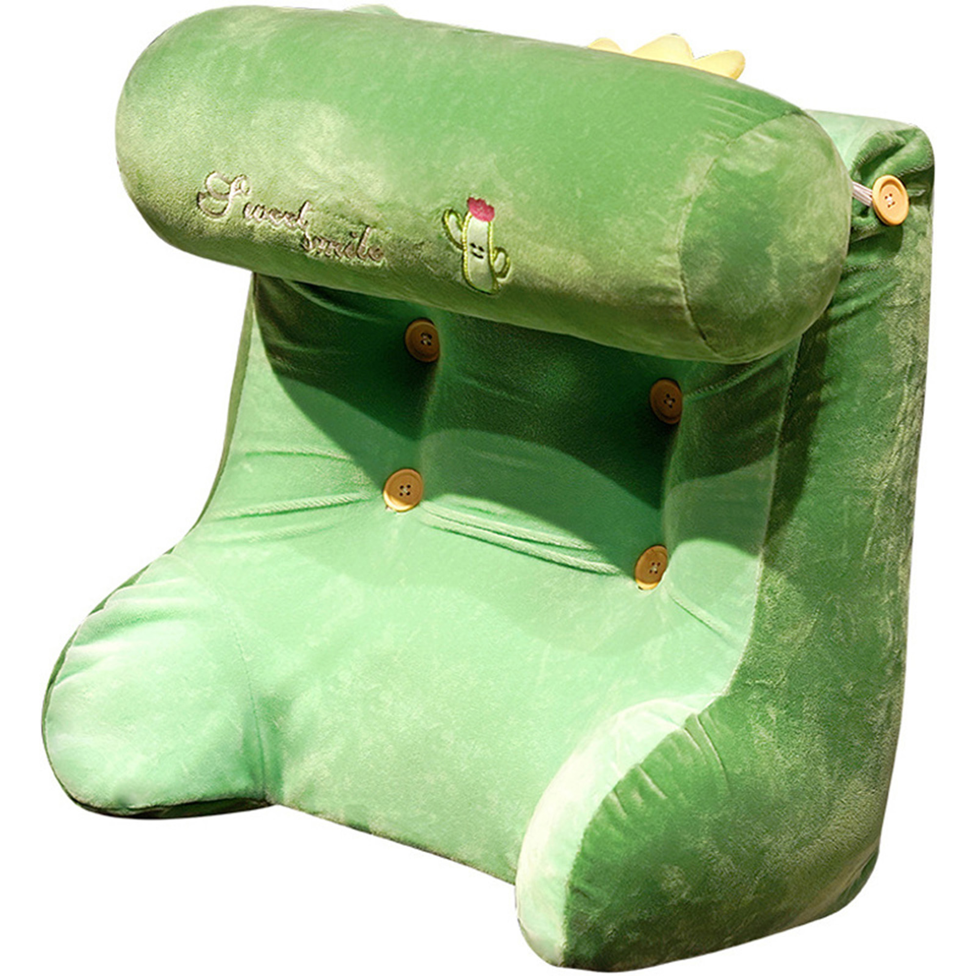 Bed Rest Reading Pillow with Support Arms, Wedge Shaped Back Support