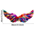 thumbnail image 2 of Carnival Angel Feather Floating Wings Mardi Gras Feather Fairy Wings with Elastic Straps Masquerade Party Supply Photo Props for Gifts Favors Birthday Wedding Halloween(Multicolor,31.5x15.75 Inch), 2 of 2