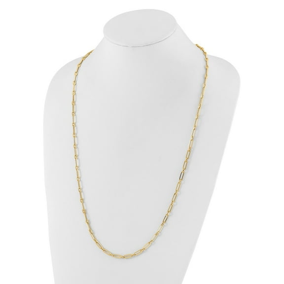 Auriga Fine Jewelry 14K Yellow Gold Polished Flat Oval Link Necklace for Women 18"