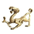 thumbnail image 2 of Adornos de estatua de latón Feng Shui, regalo de inauguración de la casa en miniatura, escultura china Dragón azul, 2 of 9
