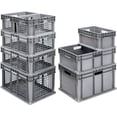 thumbnail image 2 of Akro-Mils 37612 24-Inch by 16-Inch by 12-Inch Straight Wall Container Tote with Mesh Sides and Mesh Base, Case of 3, Grey, 2 of 7
