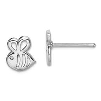925 Sterling Silver Rh Plated Bumble Bee Post Earrings 8.8x7.46mm Wide Stud Earring for Women