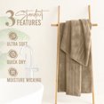 thumbnail image 4 of Dan River Bath Towel 30x60 pack of 4 Ultra Soft Quick Drying Large Cotton Towel - Tan, 4 of 9