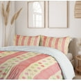 thumbnail image 6 of Ambesonne Retro Duvet Cover Sets, Nostalgic Stripes Dots, 2-Queen, Pale Yellow Coral, 6 of 7