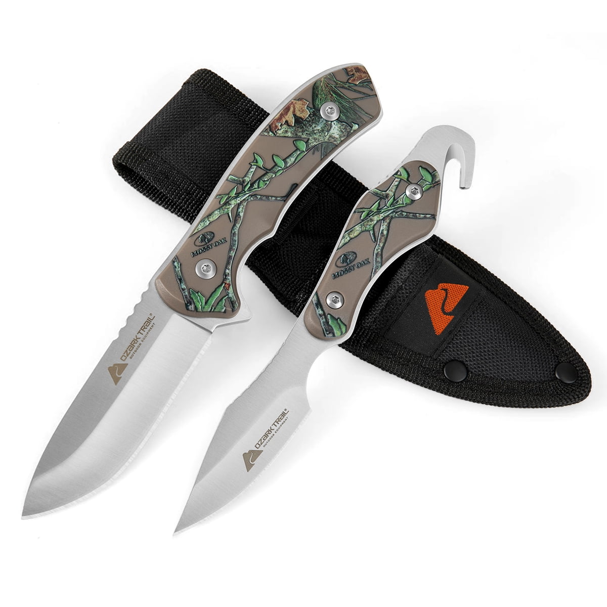 Ozark Trail 7.6"Blade Length Hunting Knife 6 Pcs Tactical Knives Moss Green