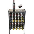 Sorbus Wine Rack Stand Bordeaux Chateau Style with Glass Table Top
