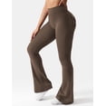 thumbnail image 4 of Leggins YEOREO Brittany Flare con bolsillos para mujer, color café, talla XS, 4 of 5