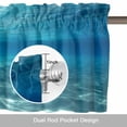 thumbnail image 6 of Summer Sea Valance Curtain Underwater Blue Ombre Ocean Waves Seascape Sand Window Valances Rod Pocket Short Curtains Window Treatments for Kitchen Bedroom Bathroom Laundry 42" x 18", 6 of 9