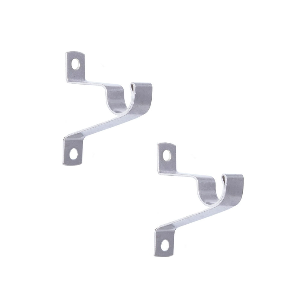 Mainstays 7/16" Cafe Curtain Rod Brackets, Set Of 2, Nickel Walmart