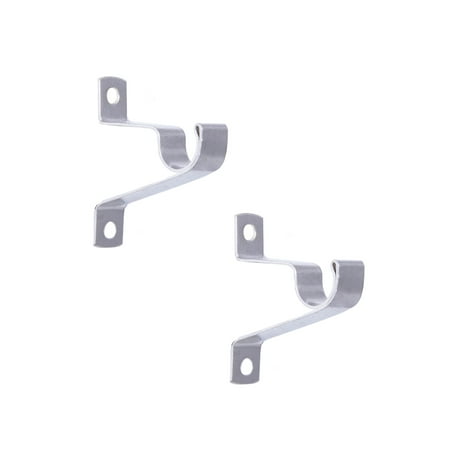 Mainstays 7 16 Cafe Curtain Rod Brackets Set Of 2 Nickel