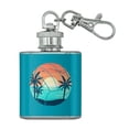 thumbnail image 1 of Volleyball Beach Scene Stainless Steel 1oz Mini Flask Key Chain, 1 of 3