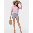 thumbnail image 6 of Women's Loose Fit Puff Sleeve T-Shirt - Square Neck Short Sleeve Top for Business Casual, Work & Summer, 6 of 6