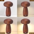 thumbnail image 3 of Haofy Birch Wood Mushroom Lamp with USB Rechargeable, Touch Control Dimmable Bedside Light for Home Decor, 3 of 8