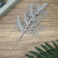 thumbnail image 5 of Gustave 10 Pcs Artificial Christmas Glitter Pine Leaves Picks Needles Simulated Tree Stems Branches for Xmas Tree Garland Wreath Wedding Holiday Decorations "Silver", 5 of 8