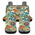 thumbnail image 2 of KUIFORTI Boho Floral Car Seat Covers 4 Pcs, Auto Universal Interior Accessories, Front Seats and Rear Bench Cover Protecto for Cars Truck Van SUV Easy to Install, 2 of 7