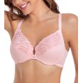 thumbnail image 7 of Exerin Racerback Full Figure Underwire Women's Front Close Bra Seamless Unlined Bra(Pink,36DD), 7 of 7