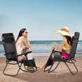 thumbnail image 4 of CL.HPAHKL Zero Gravity Lawn Lounge Chairs Set of 2, Adjustable Patio Reclining Chair with Pillow and Cup Holder, Folding Outdoor Chairs for Deck Beach Yard, Black, 4 of 8
