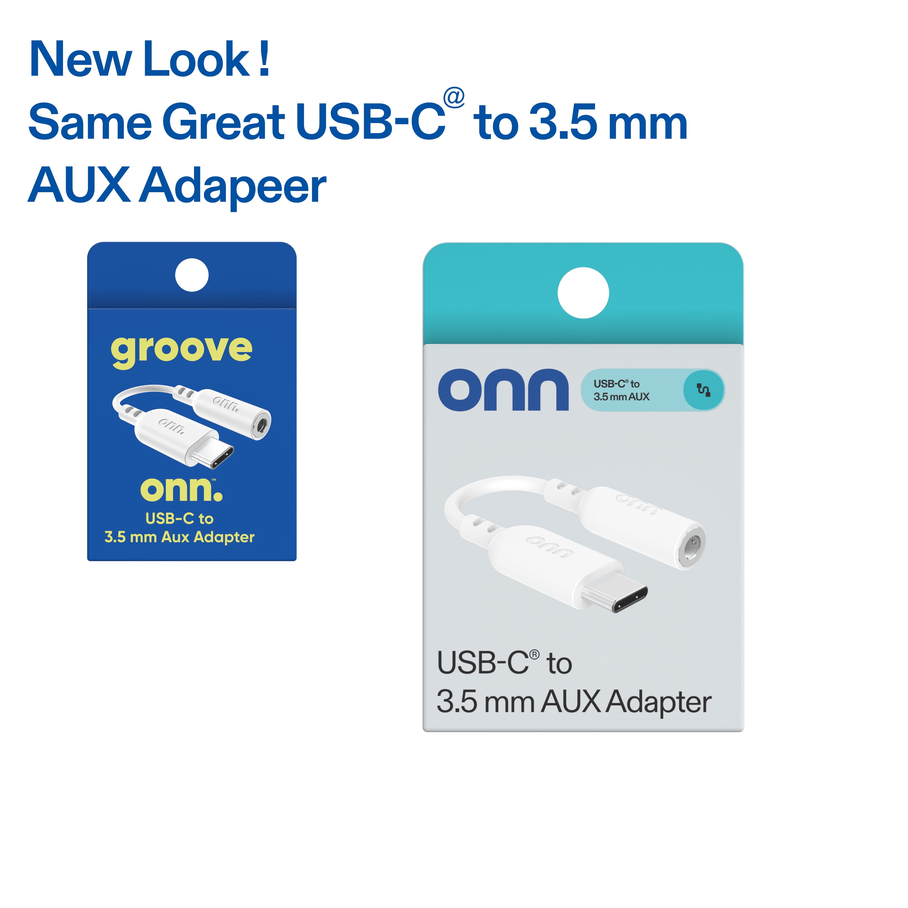 onn USB-C to 3.5 mm AUX Adapter,  White - Compatible with iPhone 16 Series, iPhone 15 Series, Samsung Galaxy, Note, Pixel Devices iPad Pro, & More