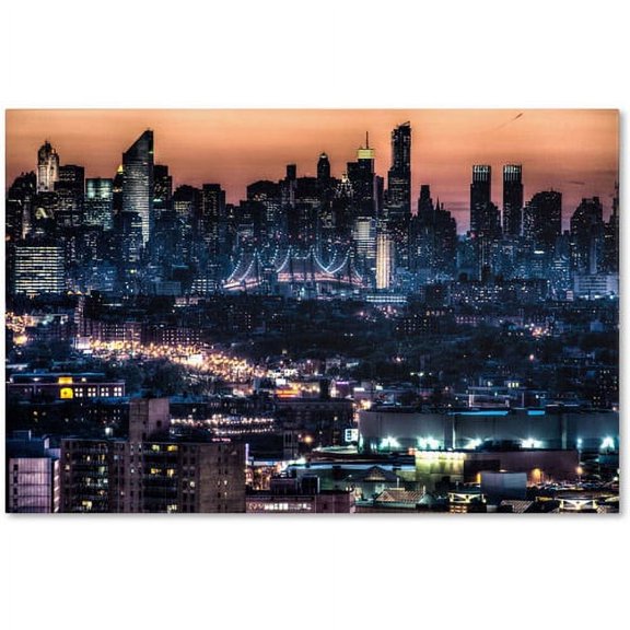 Trademark Fine Art "Midtown and The Queensborough Bridge" Canvas Art by David Ayash
