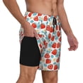 thumbnail image 3 of Daiia Strawberries Mens Swim Trunks Swim Shorts Quick Dry Swim Shorts with Mesh Lining Pockets-X-Large, 3 of 9