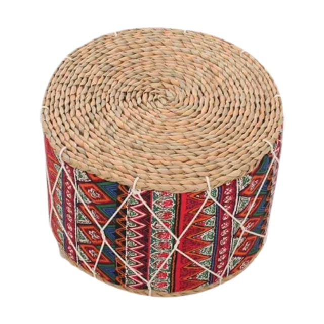 Cojín de asiento,Cojín de meditación tejido Cojín de suelo redondo,Cojín de suelo redondo tipo puf con forma de tatami,Muebles de sala Muebles de patio Cojines,Cojín redondo para