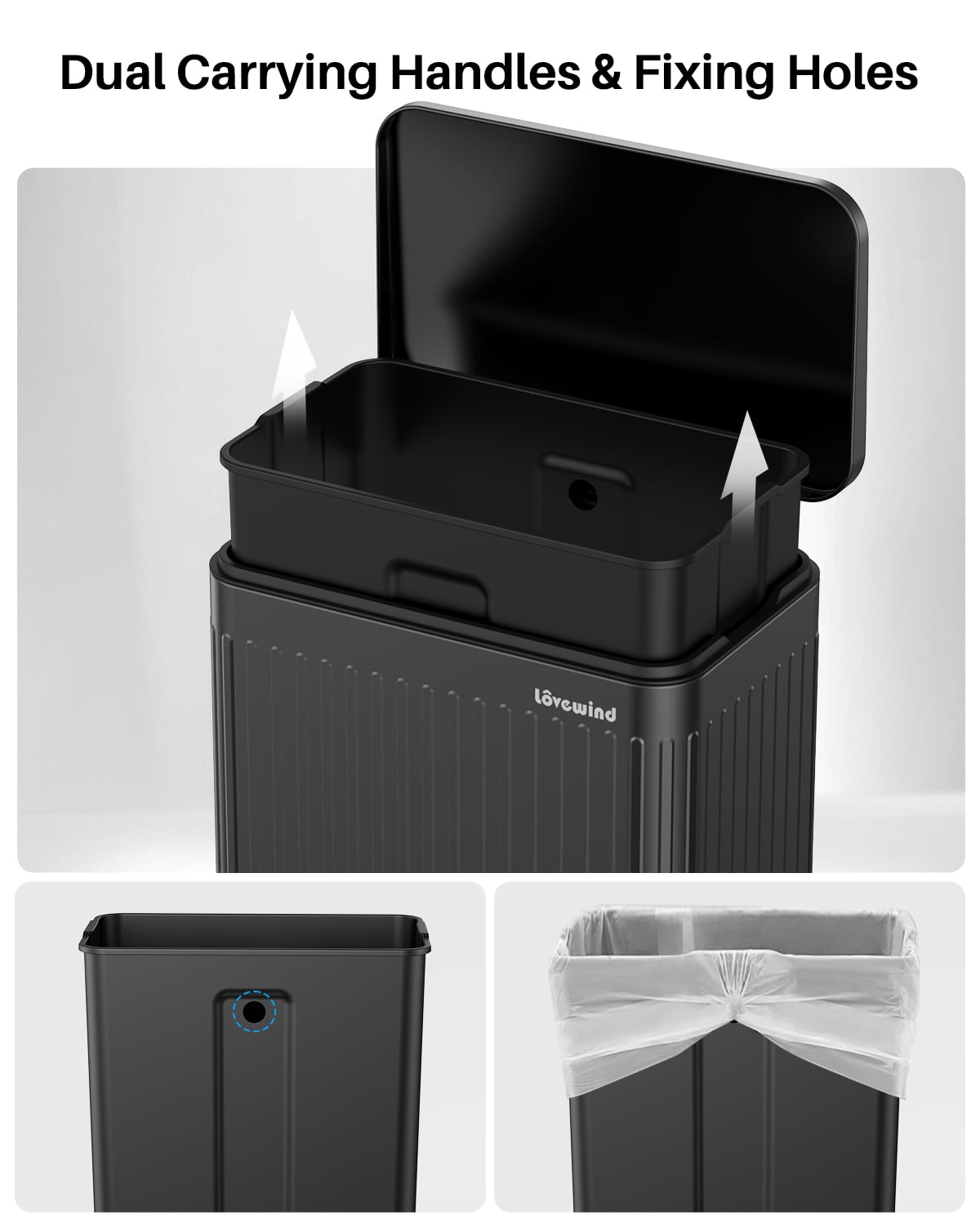 16 Gallon Stainless Steel Trash Can,60L Large Footstep Garbage Can with Removable Inner Bucket, Fits 20-Gallon Bags,Bin for Kitchen Office