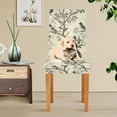 thumbnail image 4 of Yayeee 4 Pack Dining Chair Covers Stretch Parson Chairs Slipcovers Seat Protector, Beige Birds, 4 of 6