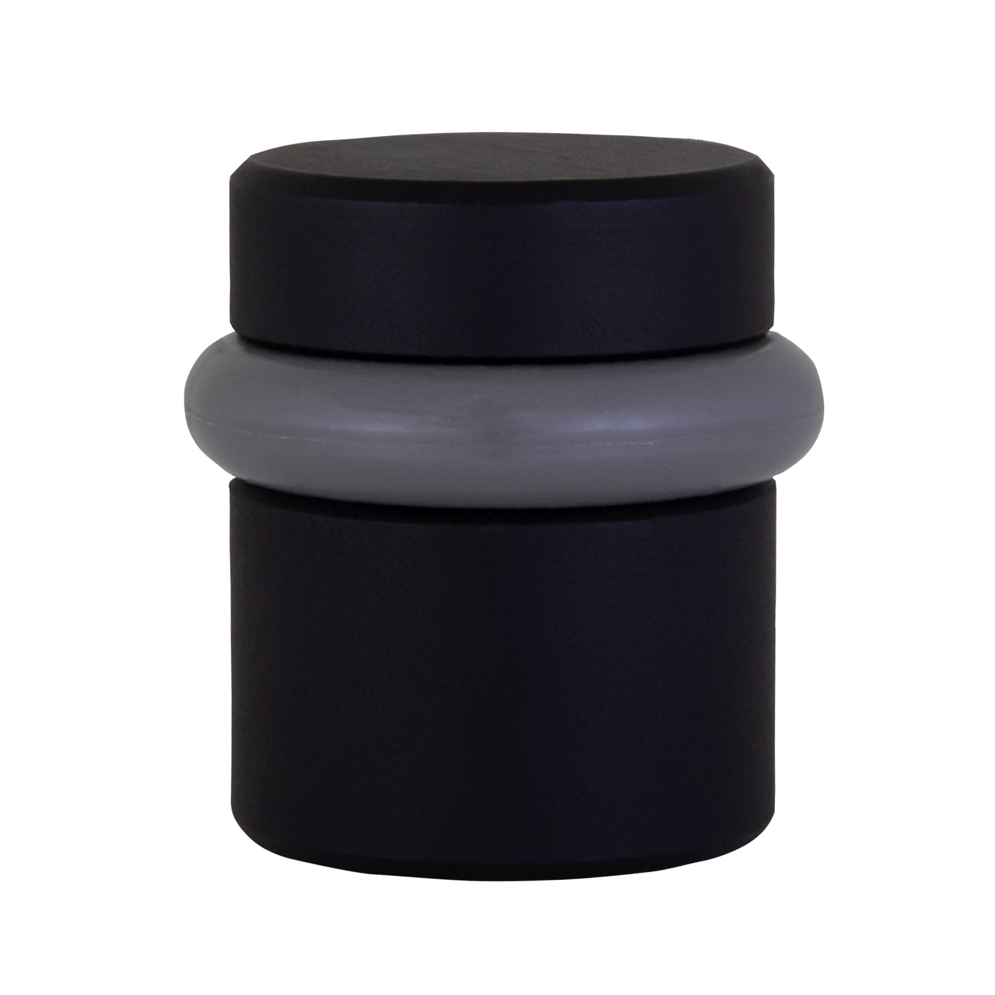 Design House 2-Pack Modern Cylindrical Floor Mounted Door Stops with Rubber Bumper, Matte Black
