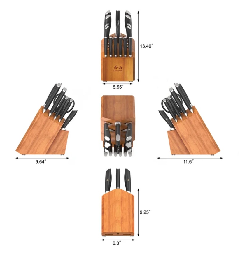 Cangshan L Series 17 Piece German Steel Forged Knife Set (Black)