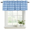 thumbnail image 2 of Blue Valances for Windows, Decorative Rod Pocket Window Valance Curtains, Country French Rustic Buffalo Plaid Modern Art Short Curtain Drapes for Kitchen/Bathroom/Living Room, 2 Panels, 42" W x 12" L, 2 of 8