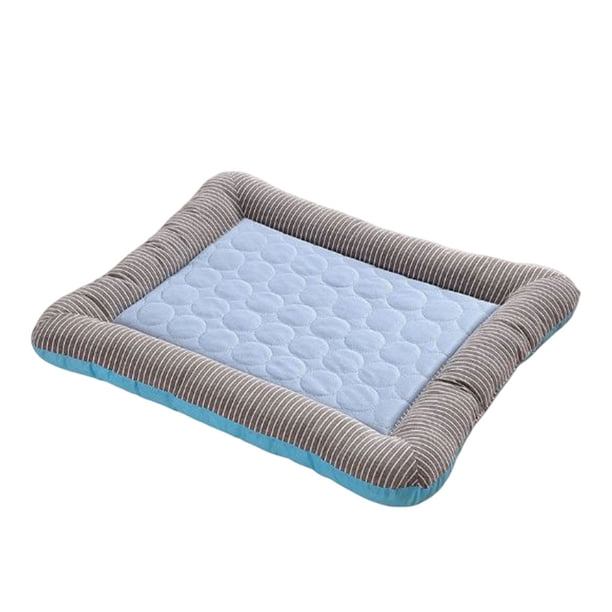 Methold Colchoneta transpirable de refrigeración plegable para perros, almohadilla ligera de algodón, ropa de cama multiusos lavable, suministros para Suministros para perros Azul METRO Methold PT004771-01