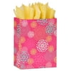 American Greetings Medium Pink Florals Gift Bag with Tissue Paper