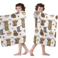 thumbnail image 4 of White Highland Cow Flower Barrel Pattern Hooded Bath Towel，50"x30" for Ages 3 To 12 Kids, Quick Dry Lightweight Soft Microfiber Hood Beach Towel Cover Up for Kids, 4 of 7
